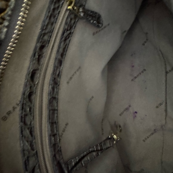 Brahmin Crossbody with Handles Crocodile Pattern Brown Green - Picture 7 of 11